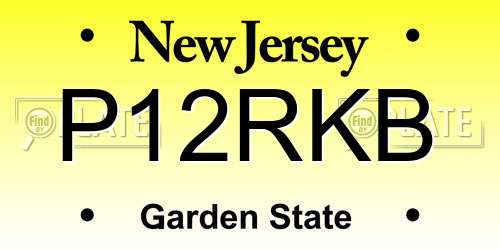 P12RKB New Jersey License Plate