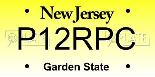 P12RPC New Jersey License Plate