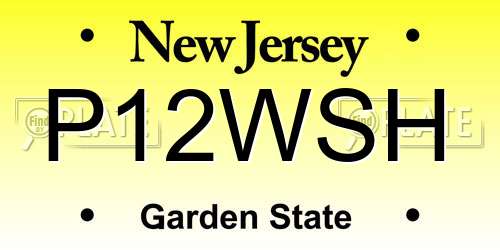 P12WSH New Jersey License Plate
