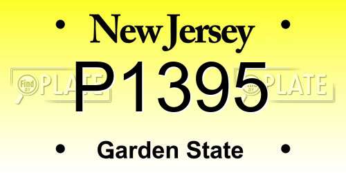 P1395 New Jersey License Plate