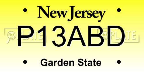 P13ABD New Jersey License Plate