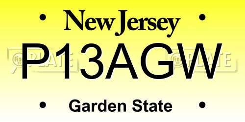 P13AGW New Jersey License Plate