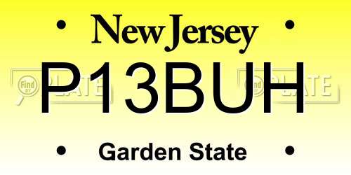 P13BUH New Jersey License Plate