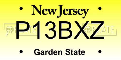 P13BXZ New Jersey License Plate