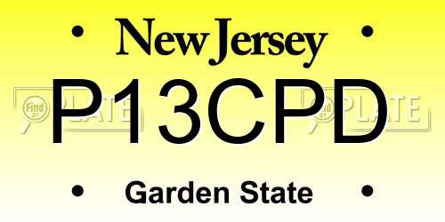 P13CPD New Jersey License Plate