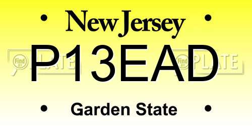 P13EAD New Jersey License Plate