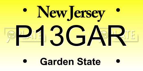 P13GAR New Jersey License Plate