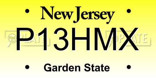 P13HMX New Jersey License Plate