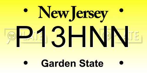 P13HNN New Jersey License Plate