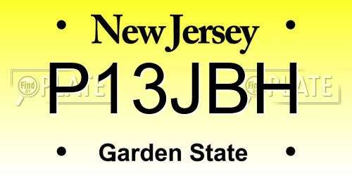 P13JBH New Jersey License Plate