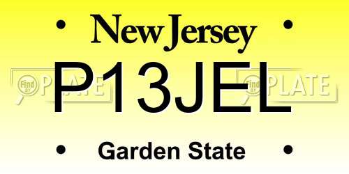 P13JEL New Jersey License Plate