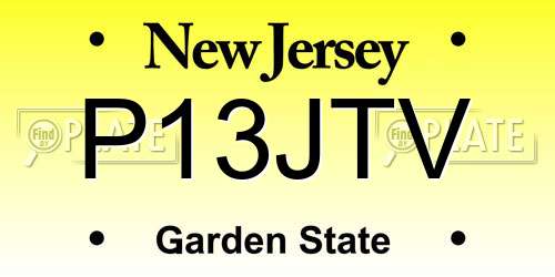 P13JTV New Jersey License Plate