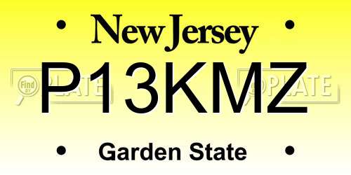 P13KMZ New Jersey License Plate