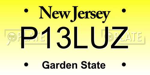 P13LUZ New Jersey License Plate