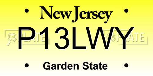 P13LWY New Jersey License Plate