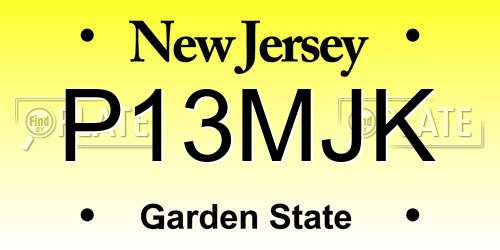 P13MJK New Jersey License Plate