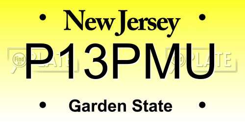 P13PMU New Jersey License Plate
