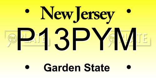 P13PYM New Jersey License Plate