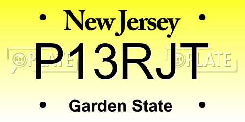 P13RJT New Jersey License Plate