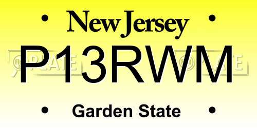 P13RWM New Jersey License Plate