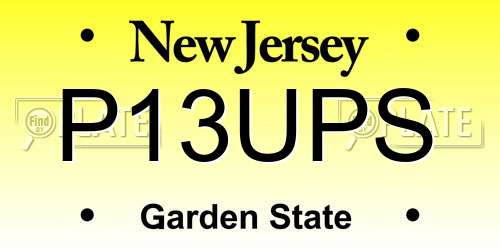 P13UPS New Jersey License Plate