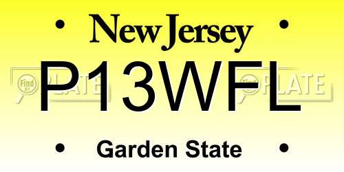 P13WFL New Jersey License Plate