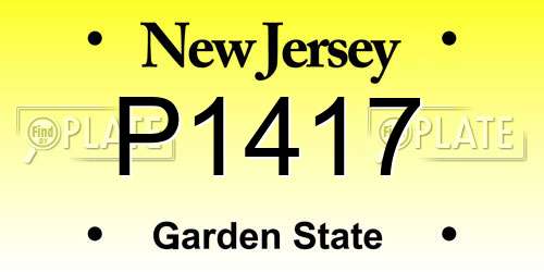 P1417 New Jersey License Plate
