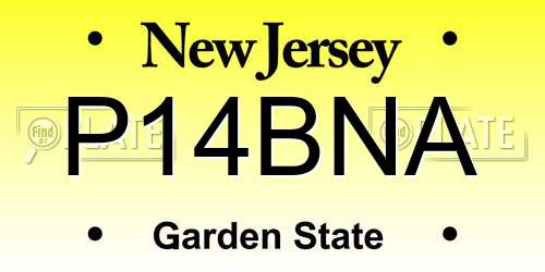 P14BNA New Jersey License Plate