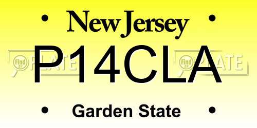 P14CLA New Jersey License Plate