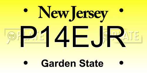 P14EJR New Jersey License Plate