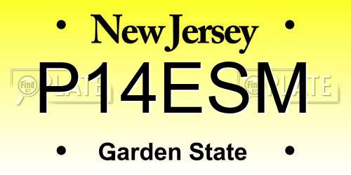 P14ESM New Jersey License Plate