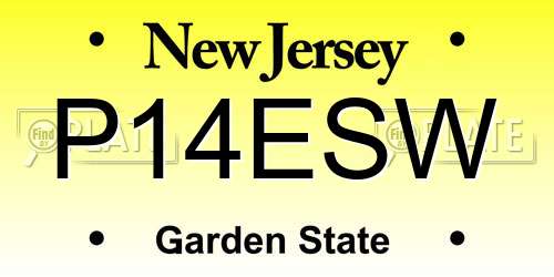 P14ESW New Jersey License Plate