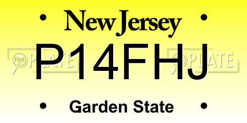 P14FHJ New Jersey License Plate