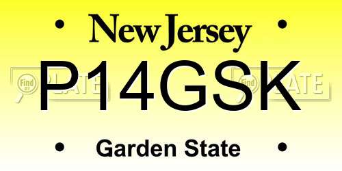 P14GSK New Jersey License Plate