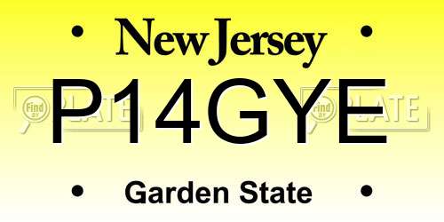 P14GYE New Jersey License Plate