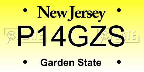 P14GZS New Jersey License Plate