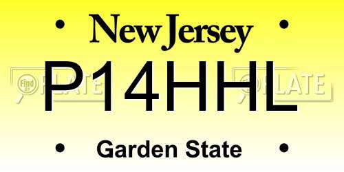 P14HHL New Jersey License Plate