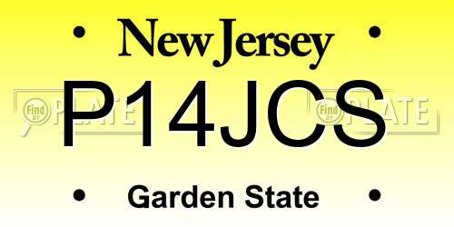 P14JCS New Jersey License Plate