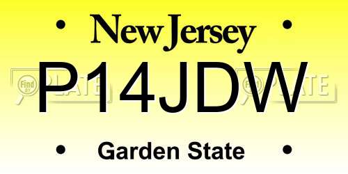 P14JDW New Jersey License Plate