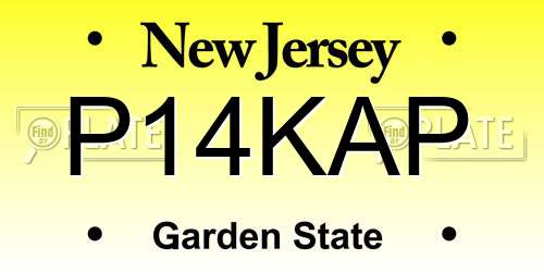P14KAP New Jersey License Plate
