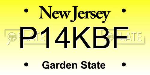 P14KBF New Jersey License Plate