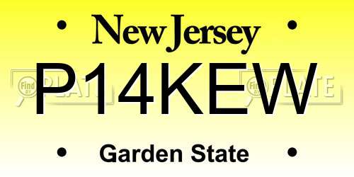 P14KEW New Jersey License Plate