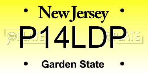 P14LDP New Jersey License Plate