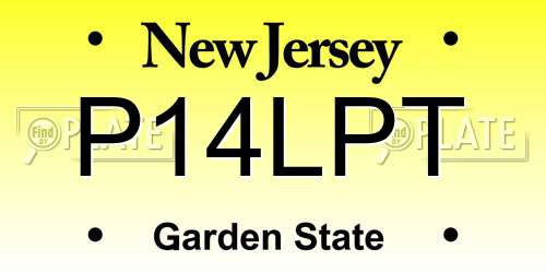 P14LPT New Jersey License Plate