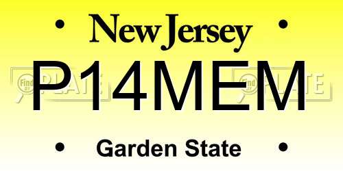 P14MEM New Jersey License Plate