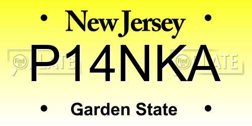 P14NKA New Jersey License Plate