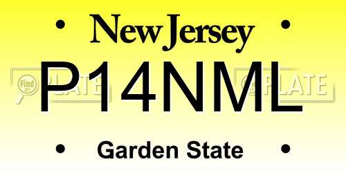 P14NML New Jersey License Plate