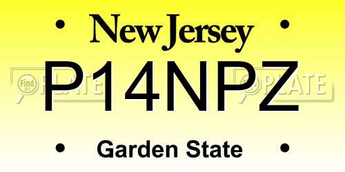 P14NPZ New Jersey License Plate