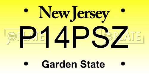 P14PSZ New Jersey License Plate
