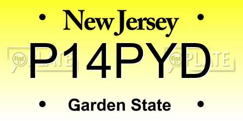 P14PYD New Jersey License Plate